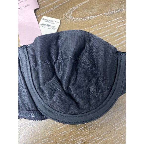 VTG Vanity Fair My Satin Fantasy Second Skin Strapless Bra 34 B Black Underwire‎ - Picture 8 of 11
